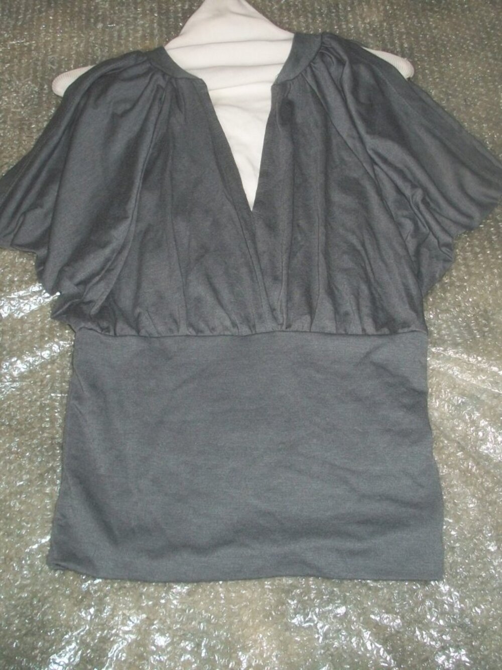 womens deep V,low cut blouse.VENUS.pleats.Size Small